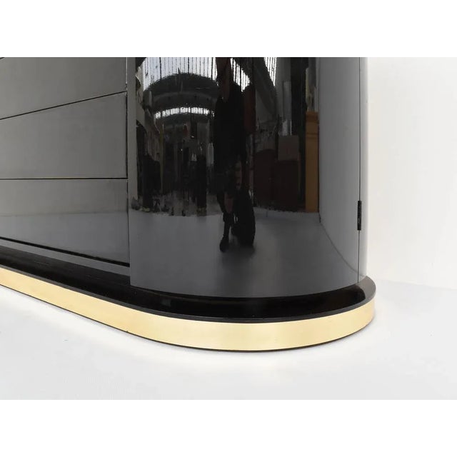 Metal Black Lacquered Round Cabinet with Drawers and Bar Storage Units by Mario Sabot, 1970 For Sale - Image 7 of 10