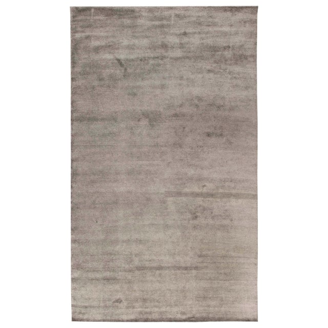 Contemporary Silver Handmade Wool Rug by Doris Leslie Blau For Sale
