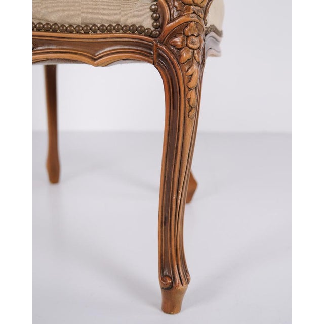 Neo-Rococo Armchair with Curved Legs and Patterned Floral Fabric, 1930s For Sale - Image 9 of 11