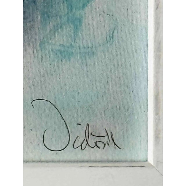 Late 20th Century Vintage Mixed Media Watercolor Painting For Sale - Image 5 of 8