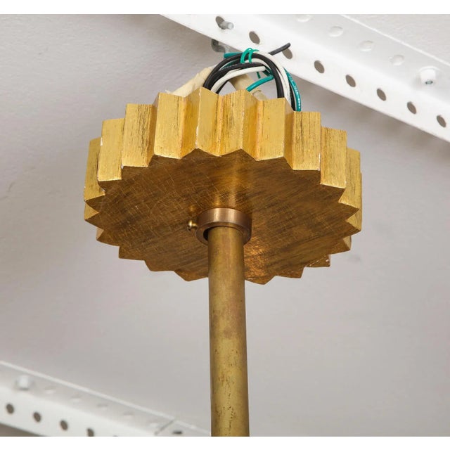 Bespoke Giltwood Hand-Carved Fixture in the Art Deco Manner For Sale - Image 4 of 9