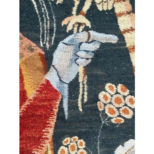 Brown Vintage Polish Medieval Aubusson Handwoven Tapestry, 1940s For Sale - Image 8 of 18