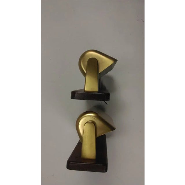Set of two brass wall lamps from the 1950s, manufactored by Danish lighting company Lyfa. These fine pieces of geometric...