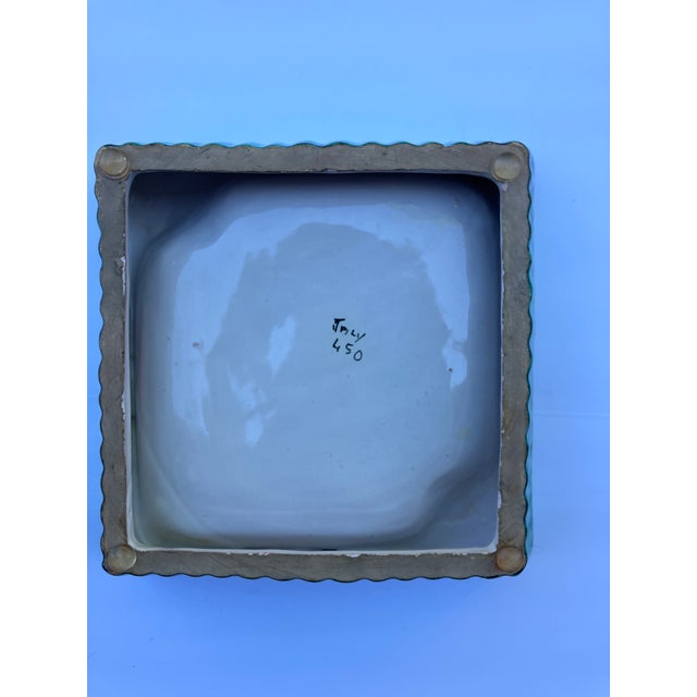 Mid Century Modern Italian Ceramic Turquoise Ashtray or Pin Tray Jumping Horse For Sale - Image 4 of 4