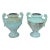 Mid 20th Century Neoclassical Style Large Verdigris Cast Iron Urn Garden Planters - A Pair For Sale