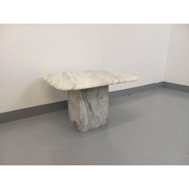 Gray Vintage White Marble Coffee Table, 1970s For Sale - Image 8 of 13