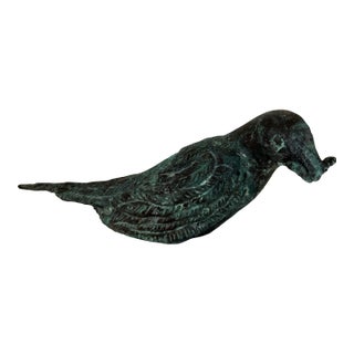 1970s Bronze Bird With Worm in Mouth For Sale