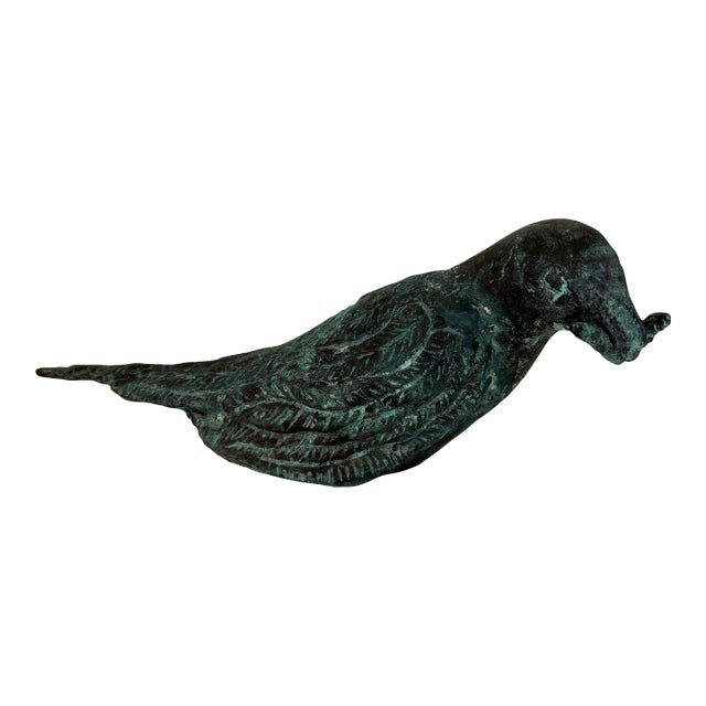 1970s Bronze Bird With Worm in Mouth For Sale