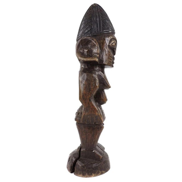 Early 20th Century Yoruba Ibeji Female Miniature Figure 13 Inch Nigeria For Sale - Image 4 of 5