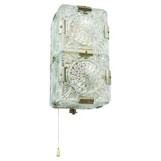 Mid-Century Pressed Glass Sconce, 1960s For Sale