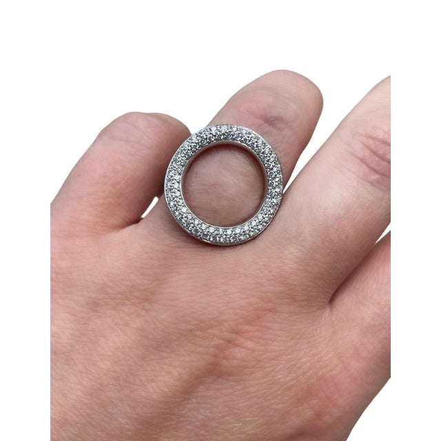 Late 20th Century Christofle, 18k White Gold and Diamond "Idole De Christofle" Ring For Sale - Image 5 of 5