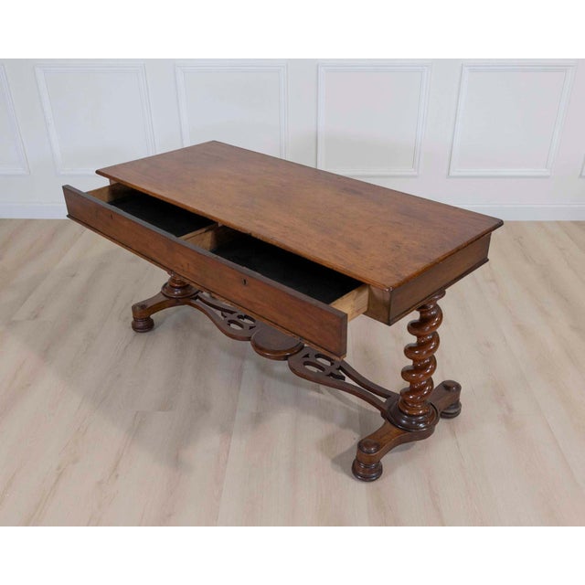 19th Century Victorian Barley Twist Writing Table For Sale - Image 9 of 11