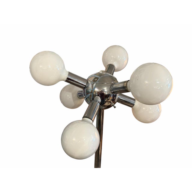 1960s 1960s Mid-Century Modern Chrome Atomic Sputnik Table Lamp Attributed to Robert Sonneman For Sale - Image 5 of 6
