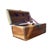 A charming vintage cedar keepsake chest crafted from solid wood and showcasing beautiful natural grain, warm honey and...