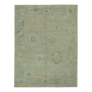 Turkish Oushak Rug 5'2" x 6'9" #19254 For Sale
