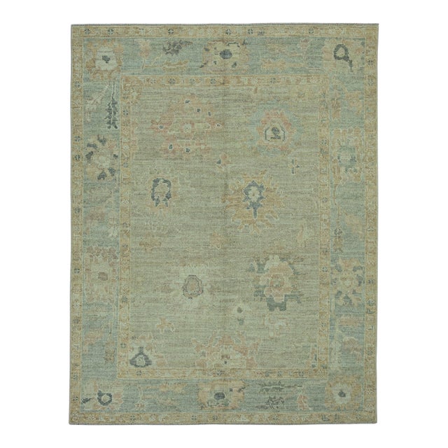 Turkish Oushak Rug 5'2" x 6'9" #19254 For Sale
