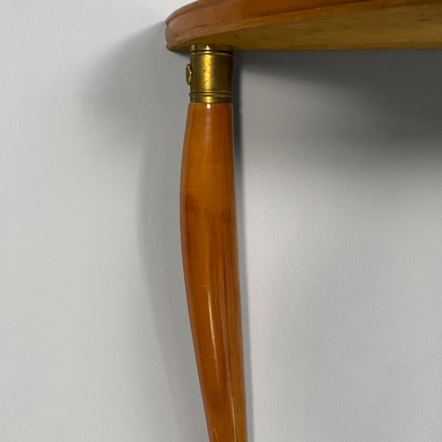 Mid-Century Modern Italian Console Table in Wood and Green Back-Painted Glass, 1950s For Sale - Image 10 of 18
