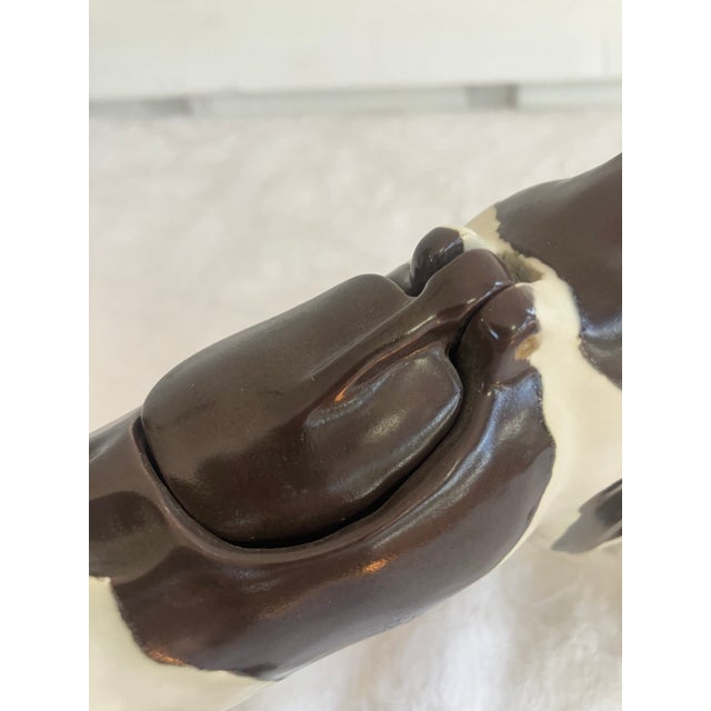 Ceramic 1920s Black and White Ceramic Toy Dog Figurine, Signed For Sale - Image 7 of 10