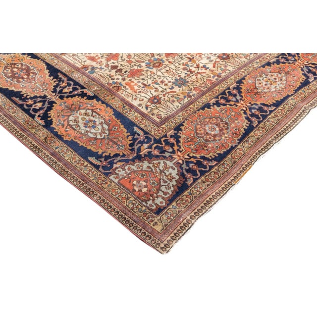 Antique Persian Farahan Sarouk Rug 6’10” X 9’6” For Sale - Image 4 of 10