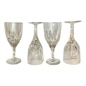 Luxury Vintage Atlantis Crystal 'Castelo' Wine Glasses (Set of 4) | Discontinued Portuguese Cut Crystal Stemware