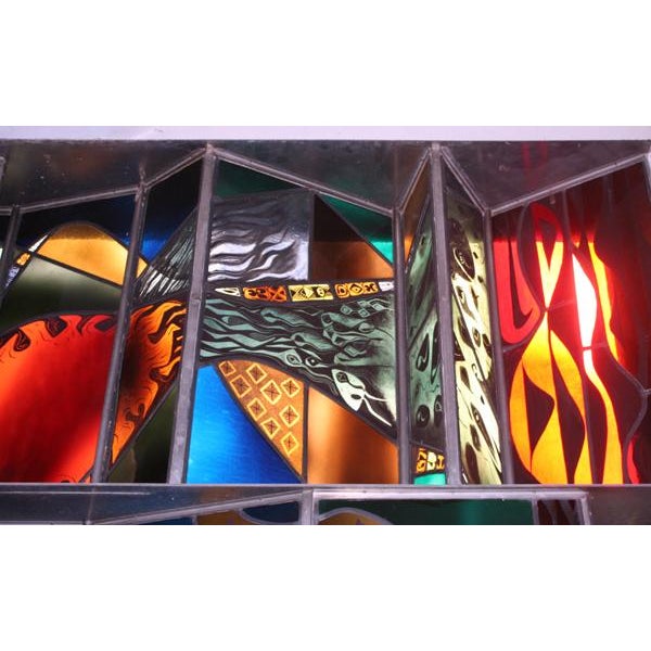 Pair of Large 43" H Brutalist Bronze Sconces From Famed Mid 20th Century Modern Shaare Zedek Synagogue in St. Louis - Made in 1950s For Sale - Image 11 of 12