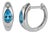 Swiss Blue Topaz Huggies Hoops, Chunky Statement Earrings for Woman - A Pair For Sale