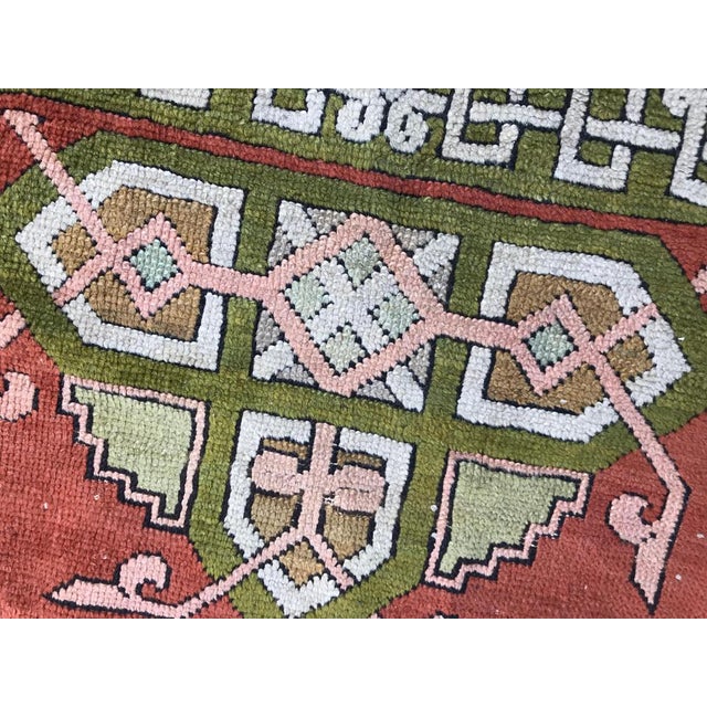 Vintage Turkish Square Ushak Rug, 1920s For Sale - Image 10 of 14