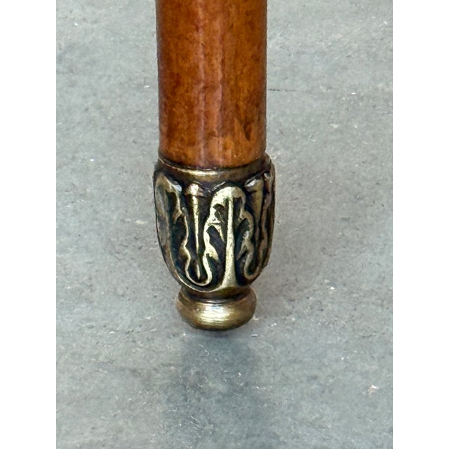 1900-1909 Pair of French Oak Nightstands With Drawer, Door and Bronze Crest For Sale - Image 11 of 11