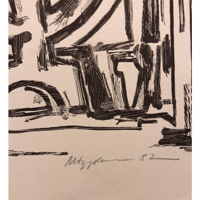 Marius Sznajderman, Large Venezuelan Jewish Modernist Lithograph Menorah Judaica For Sale - Image 4 of 4