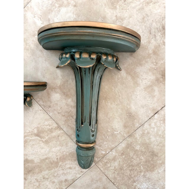 1960s Vintage Fluted Solid Wood Corbel Wall Brackets - A Pair For Sale - Image 5 of 9