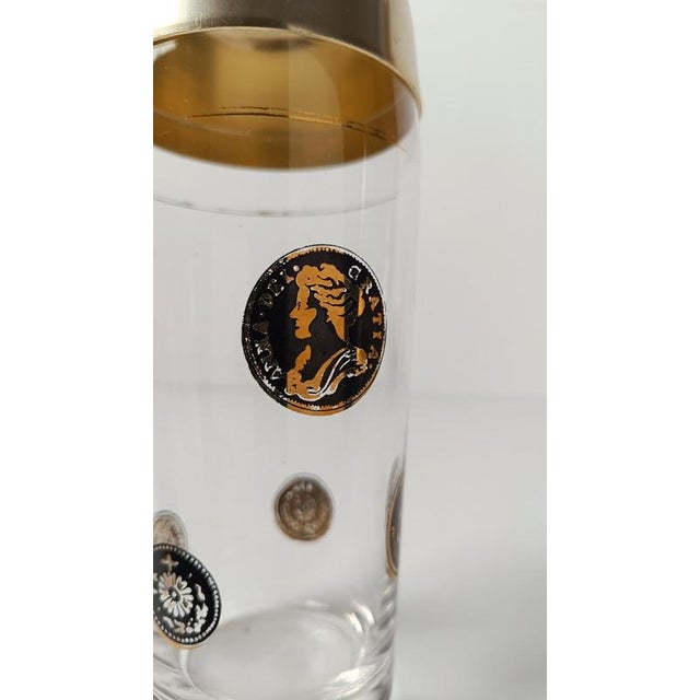 Mid-Century Italian Glass Cocktail Shaker with Coins Decor, 1950s For Sale - Image 11 of 18