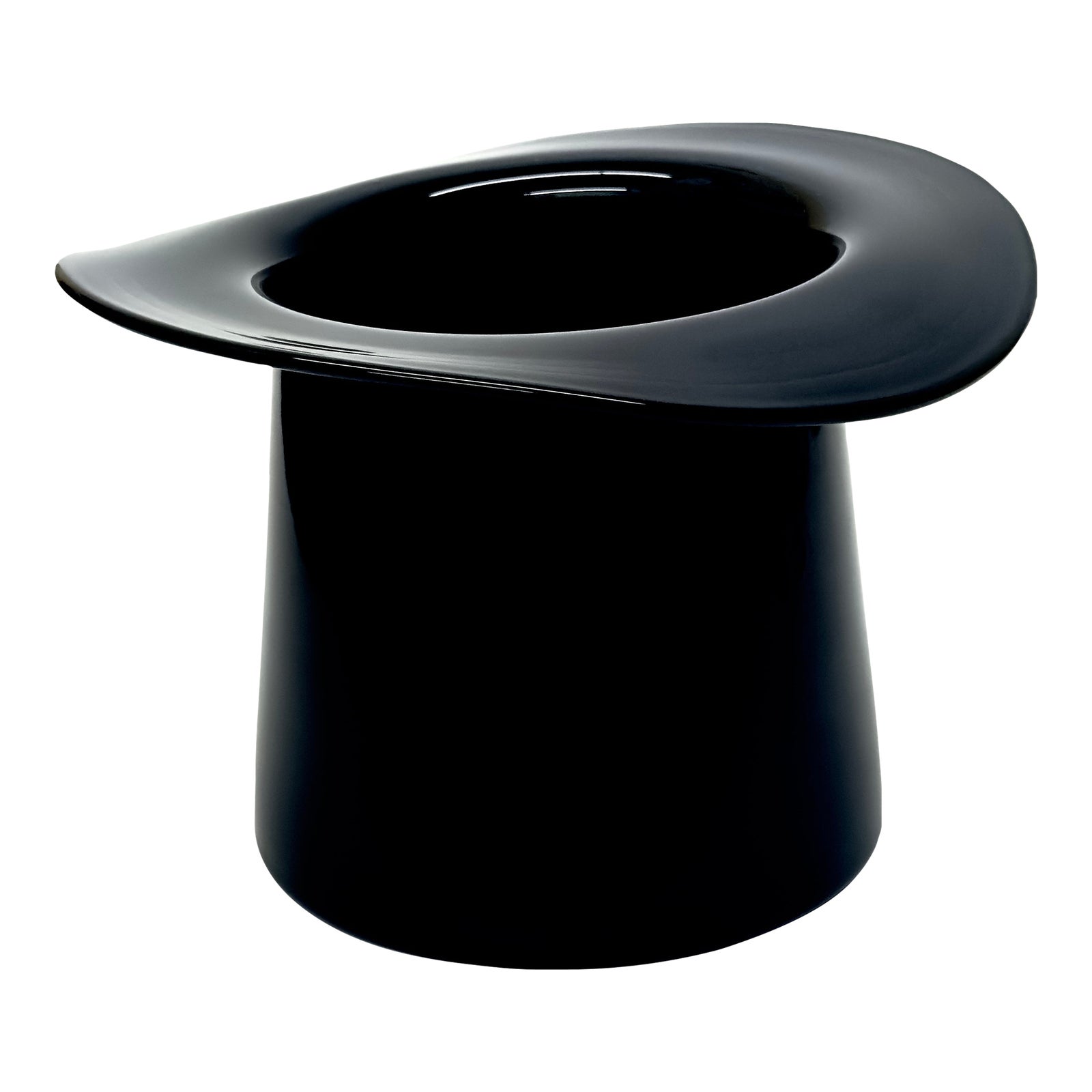 1970s MuranoStyle Black Glass Top HatShaped Ice Bucket Chairish