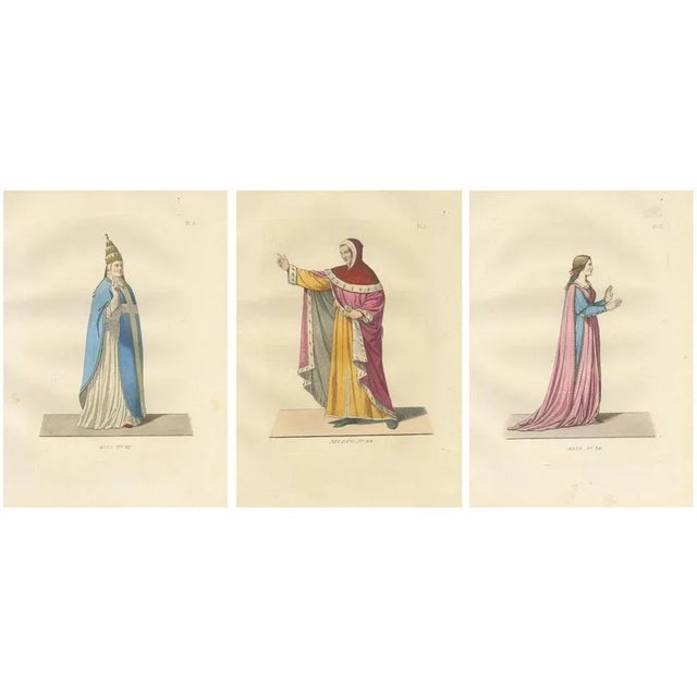Ecclesiastical and Civic Dress in Renaissance Italy, 1845, Paper, Set of 3 For Sale - Image 10 of 10