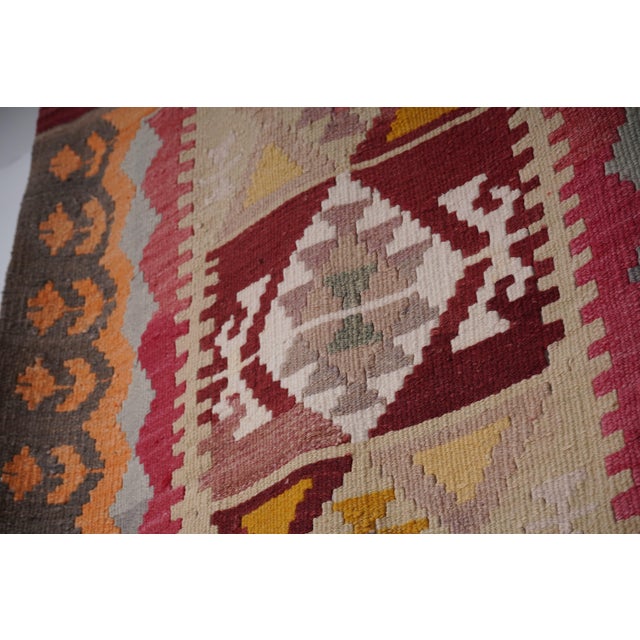Vintage Striped Turkish Kilim Runner 2'8'' X 16'7'' For Sale - Image 9 of 11