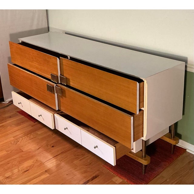 Mid-Century Modern Italian Mid Century Modern Bedroom Dresser Chest 6 Drawer, Circa 1950s For Sale - Image 3 of 12