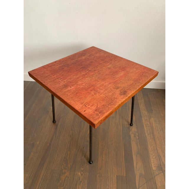 Mid 20th Century Mid-Century Modern Swivel Top Iron Leg Table For Sale - Image 5 of 11