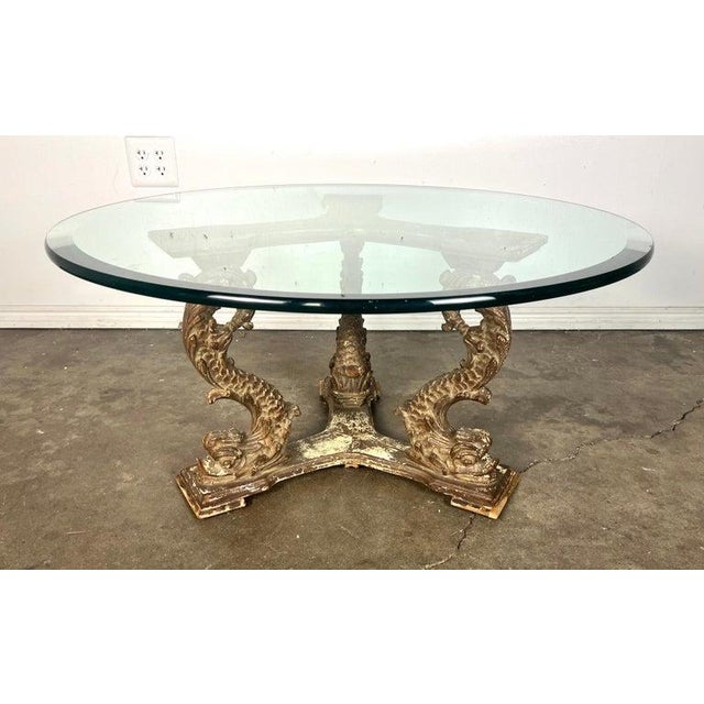 Baroque 19th C. Italian Giltwood Tripod Table W/ Glass Top For Sale - Image 3 of 18