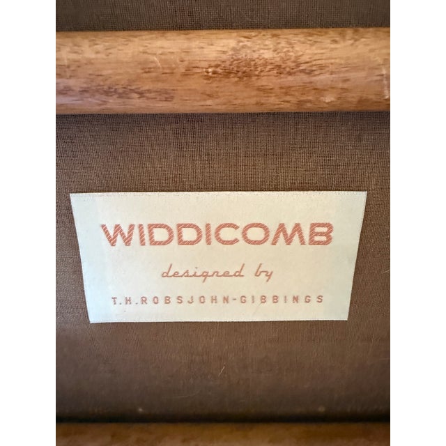 Brown Authentic t.h. Robsjohn-Gibbings for Widdicomb Walnut X-Base Footrest Ottoman, Labeled, C. 1952-1955 For Sale - Image 8 of 12