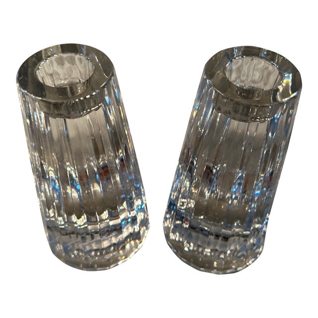 Villeroy & Boch Paloma Picasso Ribbed Crystal Candle Holders-Set of 2 For Sale