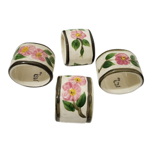 1960s Franciscan Desert Rose Napkin Rings - Set of 4
