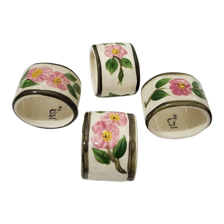 Franciscan Desert Rose Napkin Rings - Set of 4 | Chairish