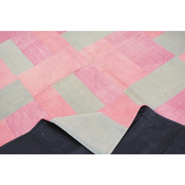 Vintage Turkish Patchwork Rug With Organic Wool and Soft Texture,4'8"X5'9" For Sale - Image 4 of 4