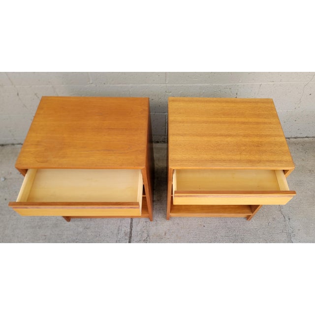 1970s Teak Danish Modern Nightstands - A Pair For Sale - Image 5 of 17