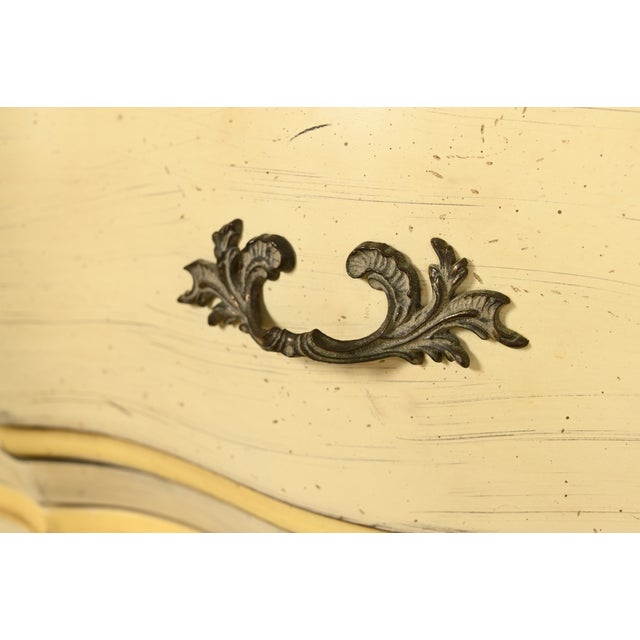 White Furniture French Provincial Louis XV Cream Lacquered Nightstands, Pair For Sale - Image 11 of 15