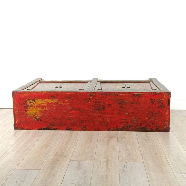 Tibetan Painted Four-Door Cabinet, 19th Century For Sale - Image 11 of 11