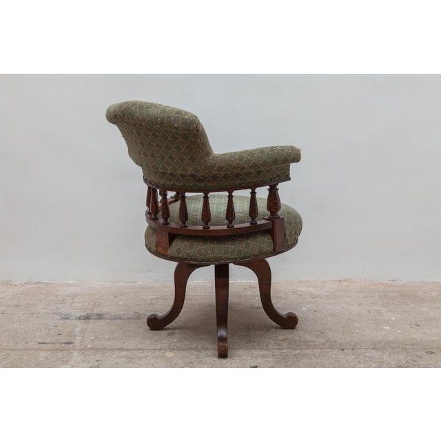 19th Century Desk Swivel Captains Chair, 1890s For Sale - Image 5 of 10