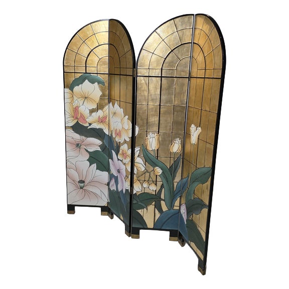 French Four-Panel Room Divider from Fournier Decoration Paris, 1980s For Sale