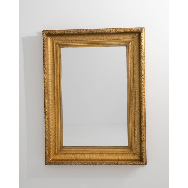 19th Century 19th Century France Empire Gold Wood Mirror For Sale - Image 5 of 8