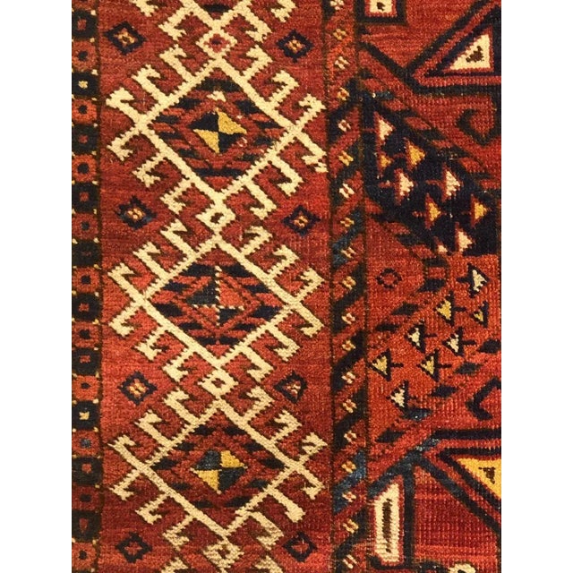 Red Blue White Geometric Rug, 1870s For Sale - Image 10 of 18