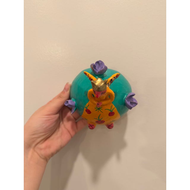 Mexican Mexican Folk Art Fairy Coconut Mask For Sale - Image 3 of 4